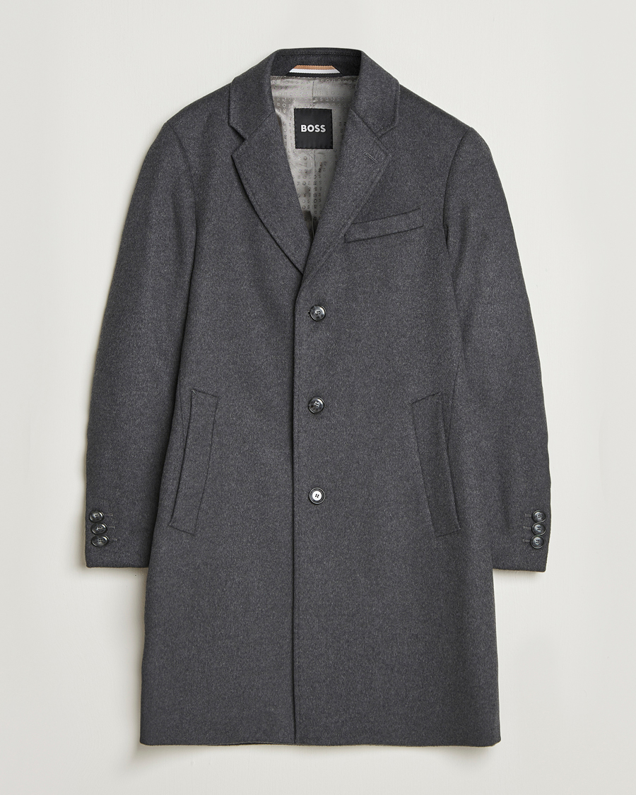 Herren | Jacken | BOSS BLACK | Hyde Wool Coat Medium Grey