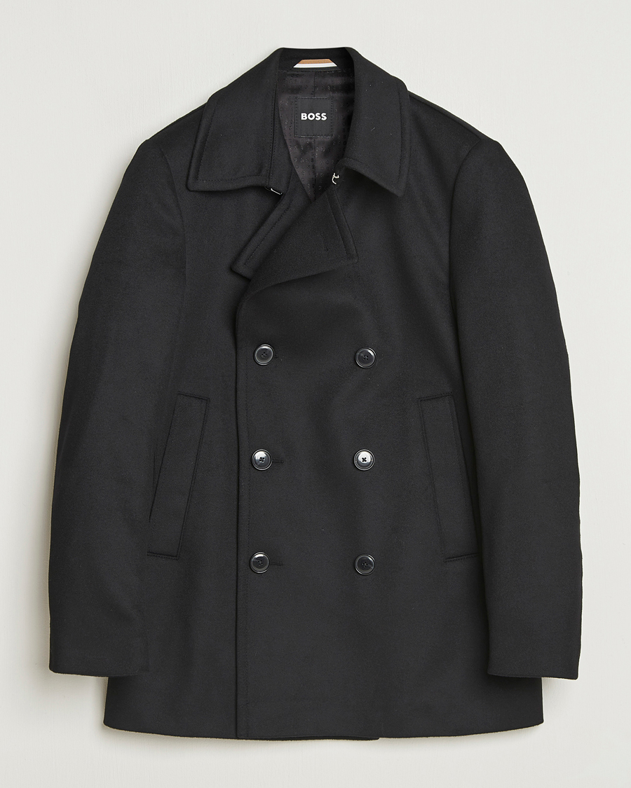 Herren | Jacken | BOSS BLACK | Hyde Wool Peacoat Black