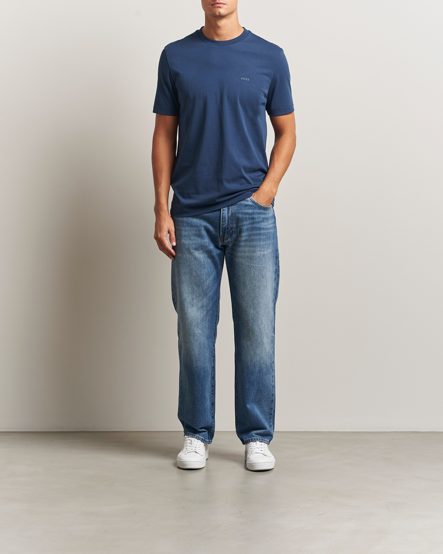 Herren | T-Shirts | BOSS BLACK | Thompson Crew Neck T-Shirt Open Blue