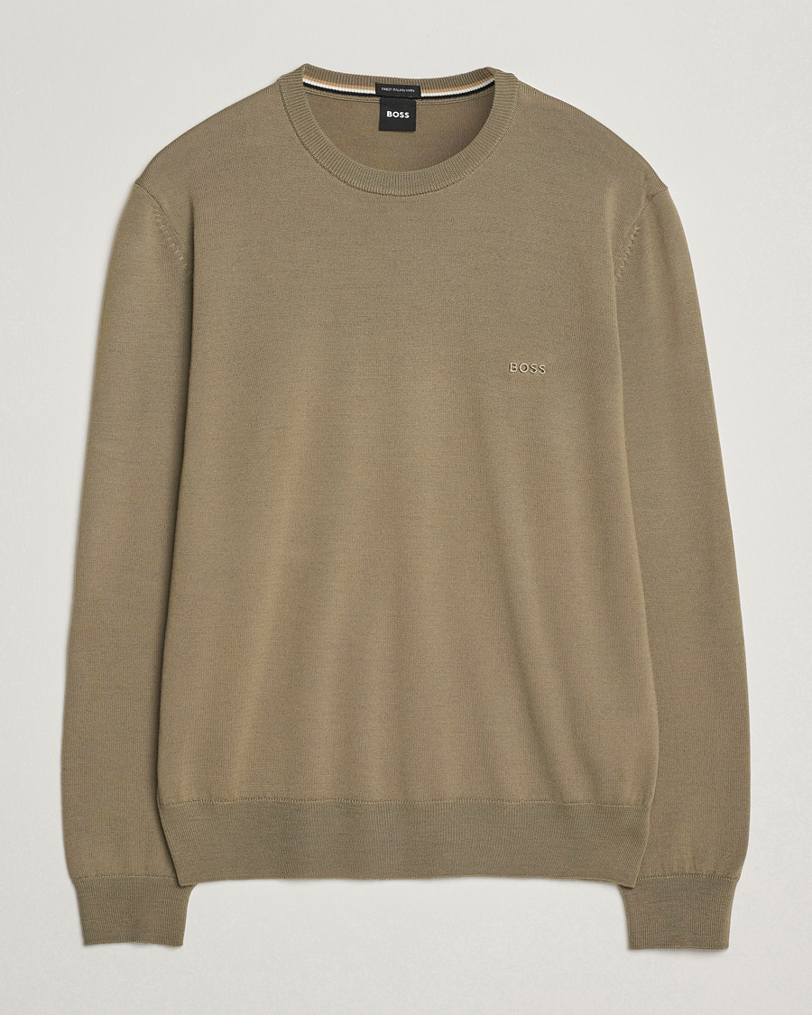 Herren | Pullover | BOSS BLACK | Botto Merino Knitted Pullover Open Brown