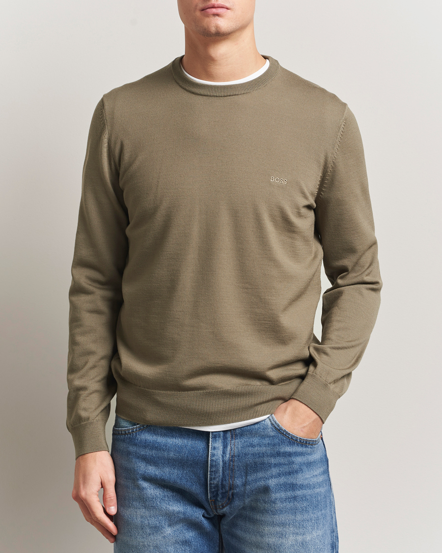 Herren | Pullover | BOSS BLACK | Botto Merino Knitted Pullover Open Brown