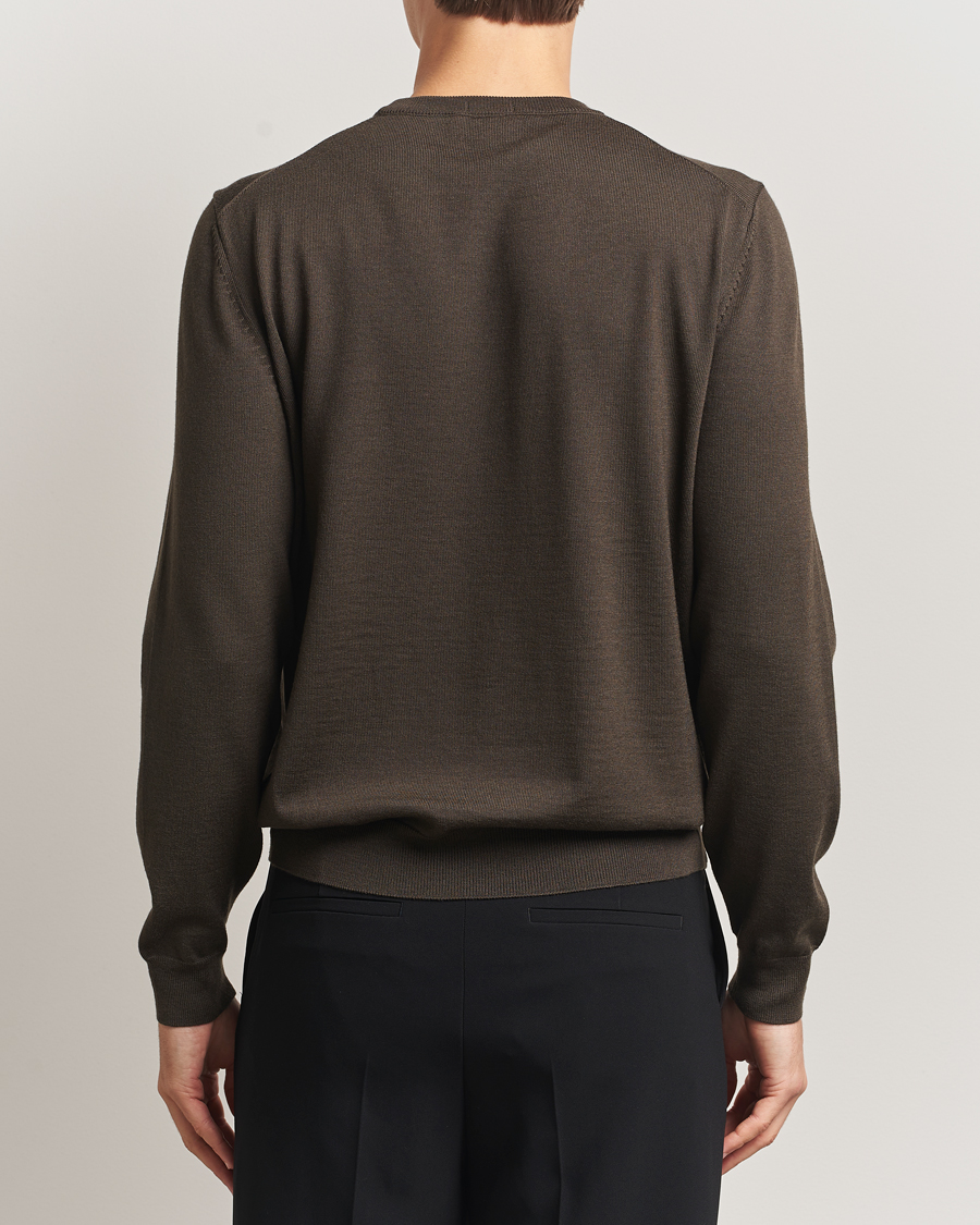 Herren | Pullover | BOSS BLACK | Botto Merino Knitted Pullover Open Green