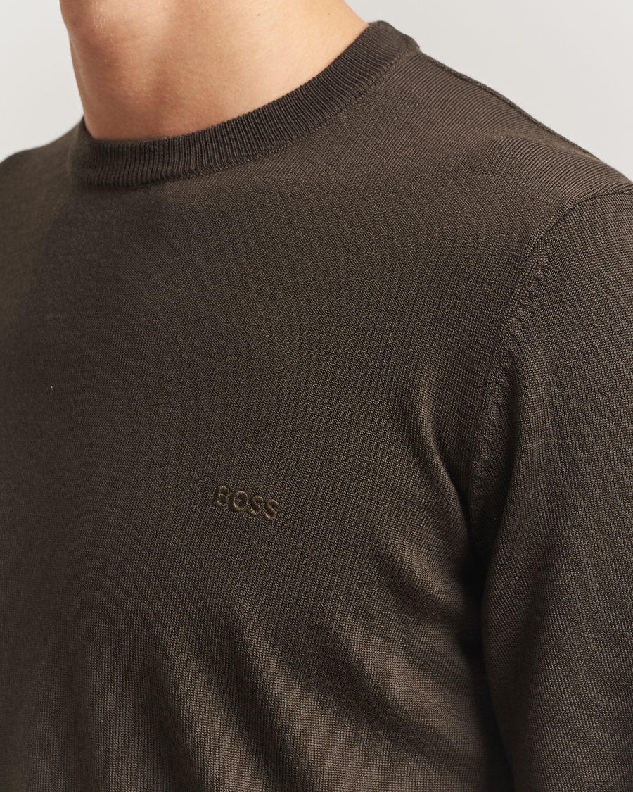 Herren | Pullover | BOSS BLACK | Botto Merino Knitted Pullover Open Green