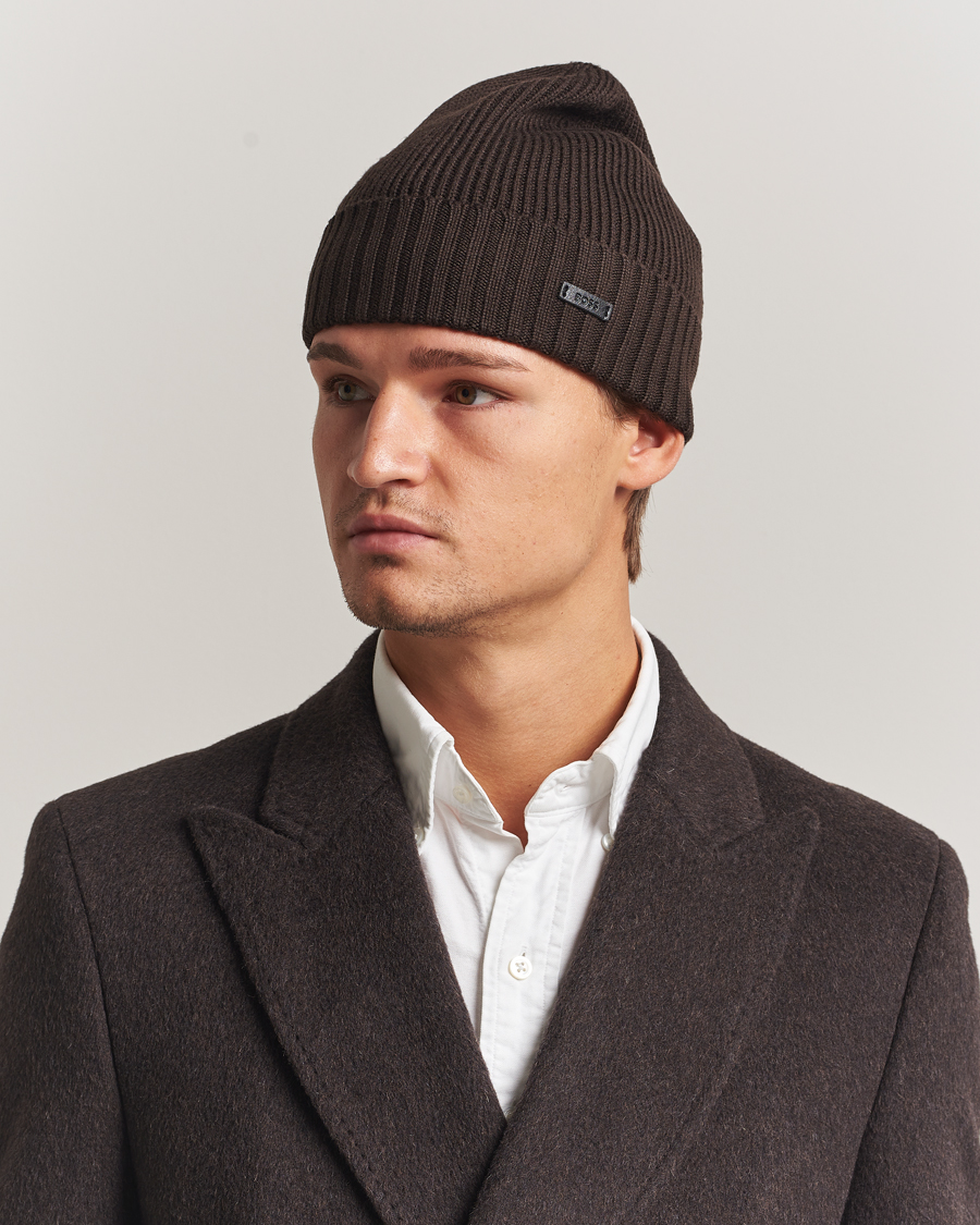 Herren | BOSS BLACK Fati Wool Beanie Dark Brown | BOSS BLACK | Fati Wool Beanie Dark Brown