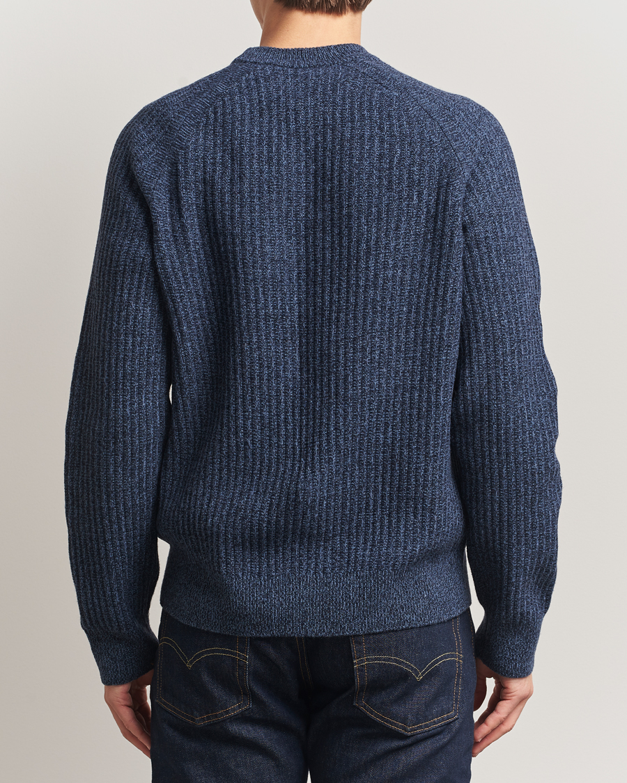 Herren | Pullover | BOSS ORANGE | Klacier Ribbed Wool Knitted Sweater Open Blue
