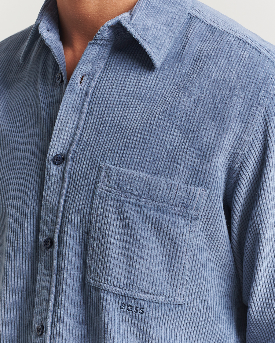 Herren | Hemden | BOSS ORANGE | Relegant Corduroy Shirt Open Blue