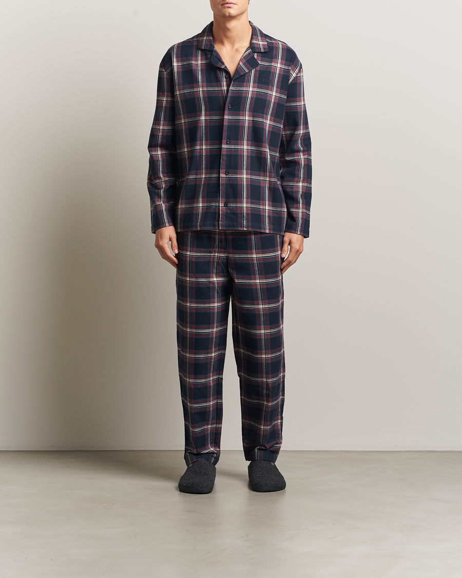 Herren | Schlafanzüge & Bademäntel | BOSS BLACK | Flannel Long Sleeve Pyjama Set Open Blue