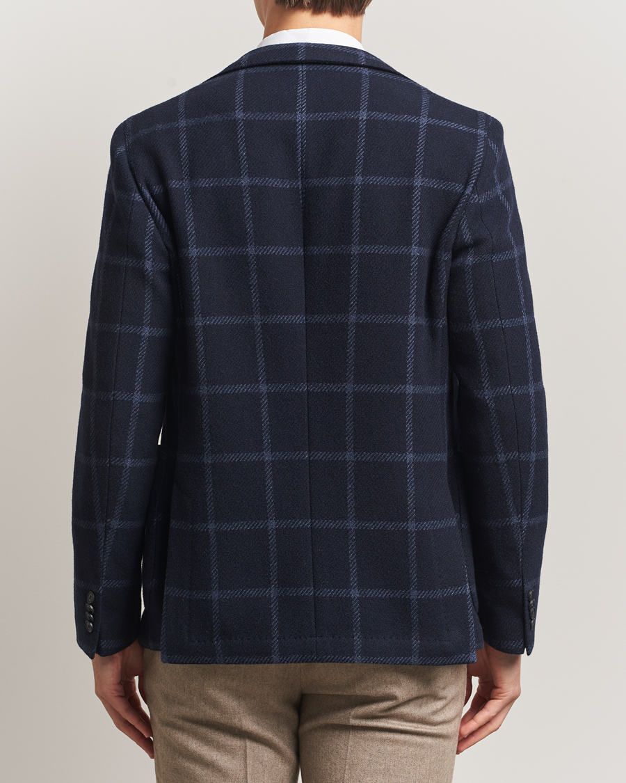 Herren | Sakkos | BOSS BLACK | Hanry Wool Checked Blazer Dark Blue