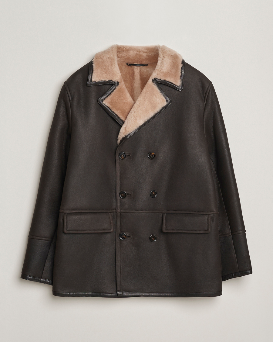 Herren |  | BOSS CAMEL | Mabano Leather Peacoat Brown