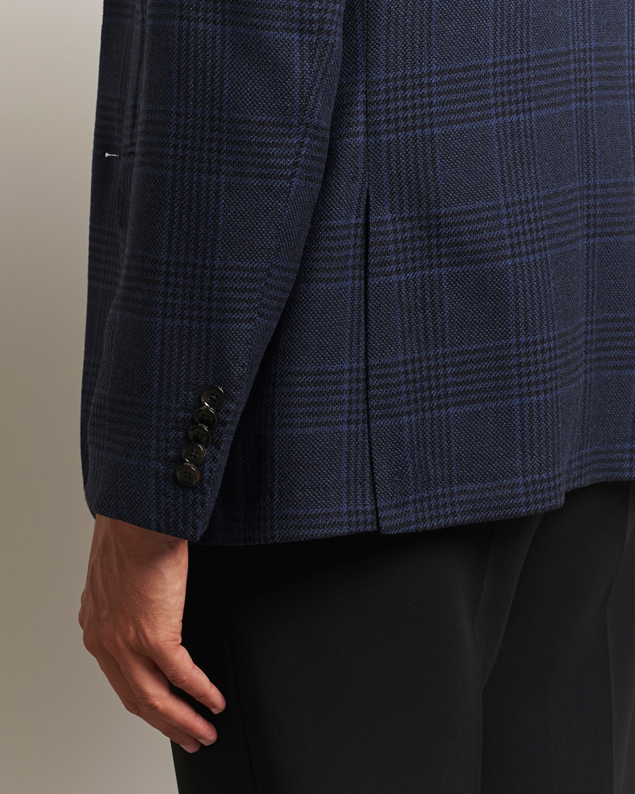 Herren | Sakkos | BOSS CAMEL | Jeff Wool Checked Blazer Dark Blue