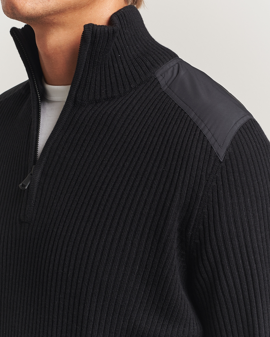 Herren | Pullover | J.Lindeberg | Martin Knitted Hybrid Half Zip Black