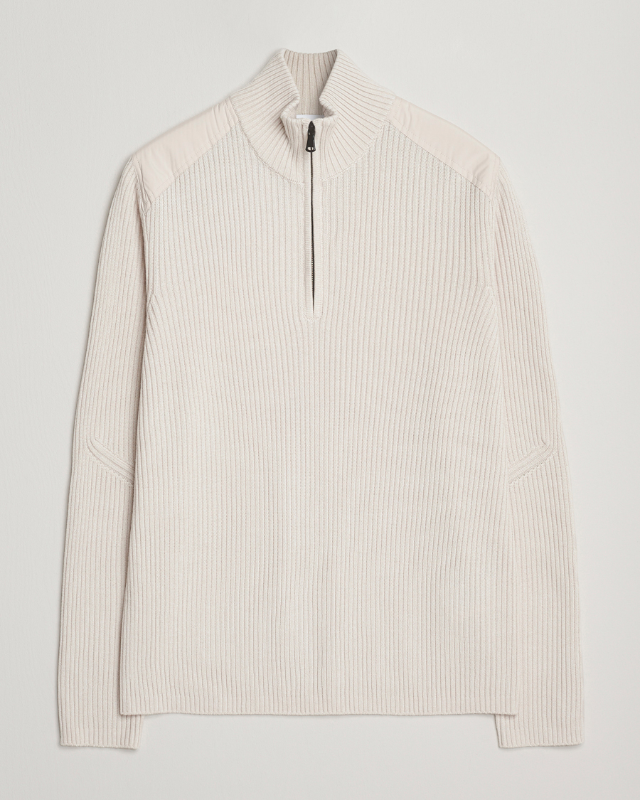 Herren | Pullover | J.Lindeberg | Martin Knitted Hybrid Half Zip Moonbeam
