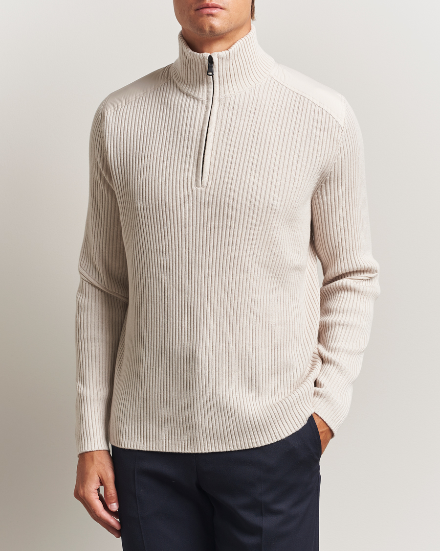 Herren | Pullover | J.Lindeberg | Martin Knitted Hybrid Half Zip Moonbeam