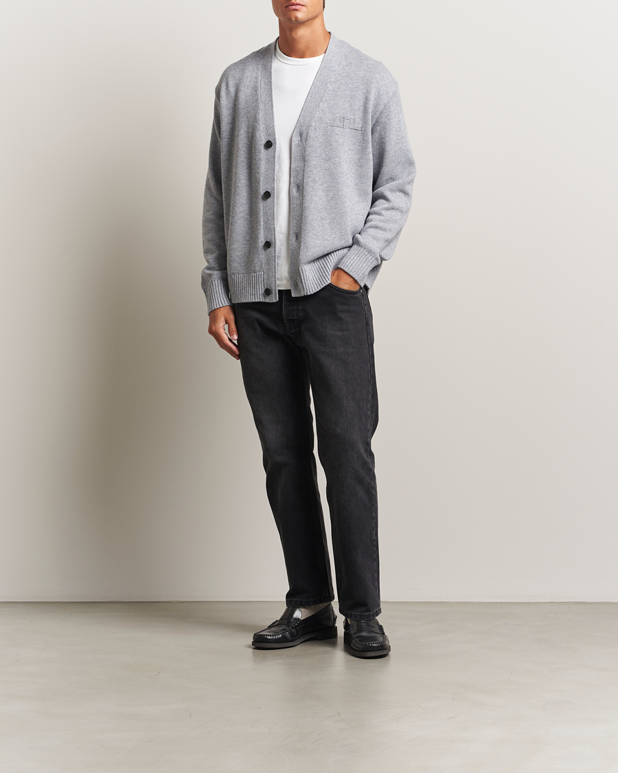 Herren | Pullover | J.Lindeberg | Eddy Wool/Cotton Knitted Cardigan Light Grey Melange