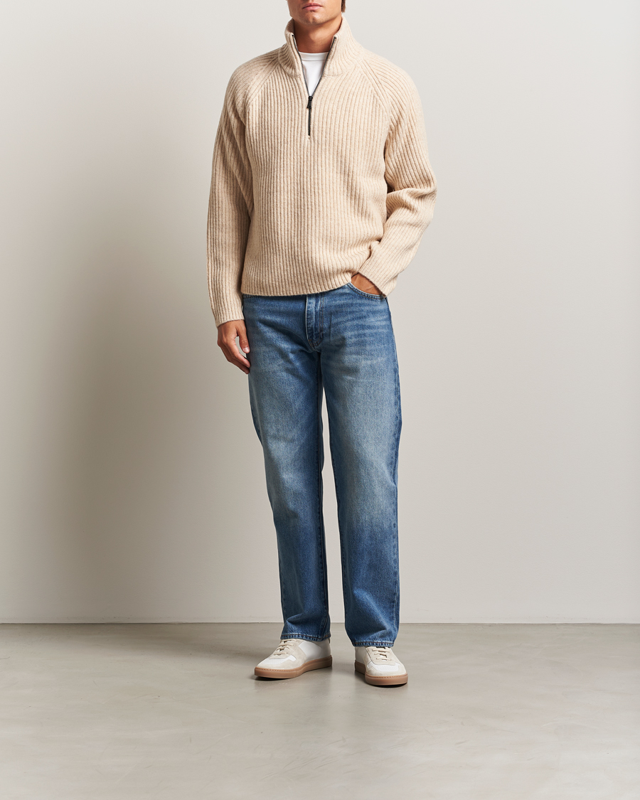 Herren | Pullover | J.Lindeberg | Victor Wool Half Zip Moonbeam Melange