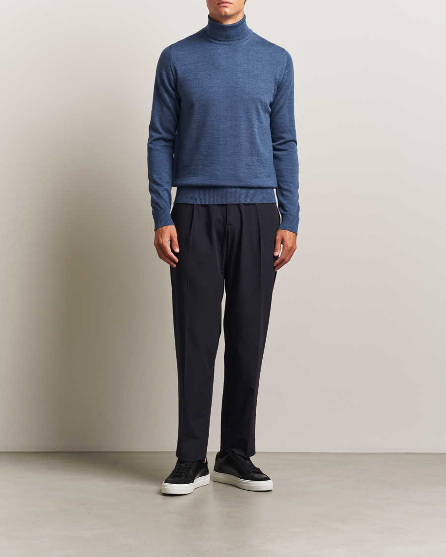 Herren | Pullover | J.Lindeberg | Kaden Merino Turtleneck Vintage Indigo Melange