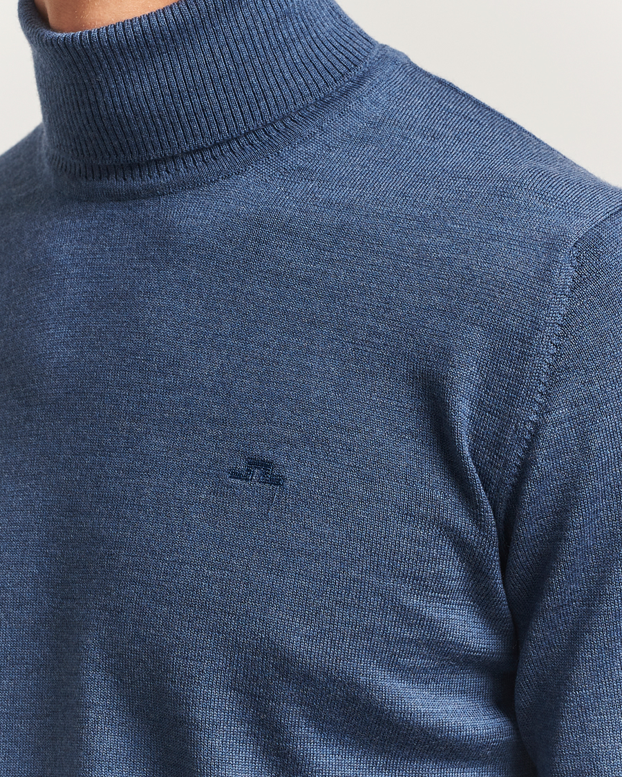 Herren | Pullover | J.Lindeberg | Kaden Merino Turtleneck Vintage Indigo Melange