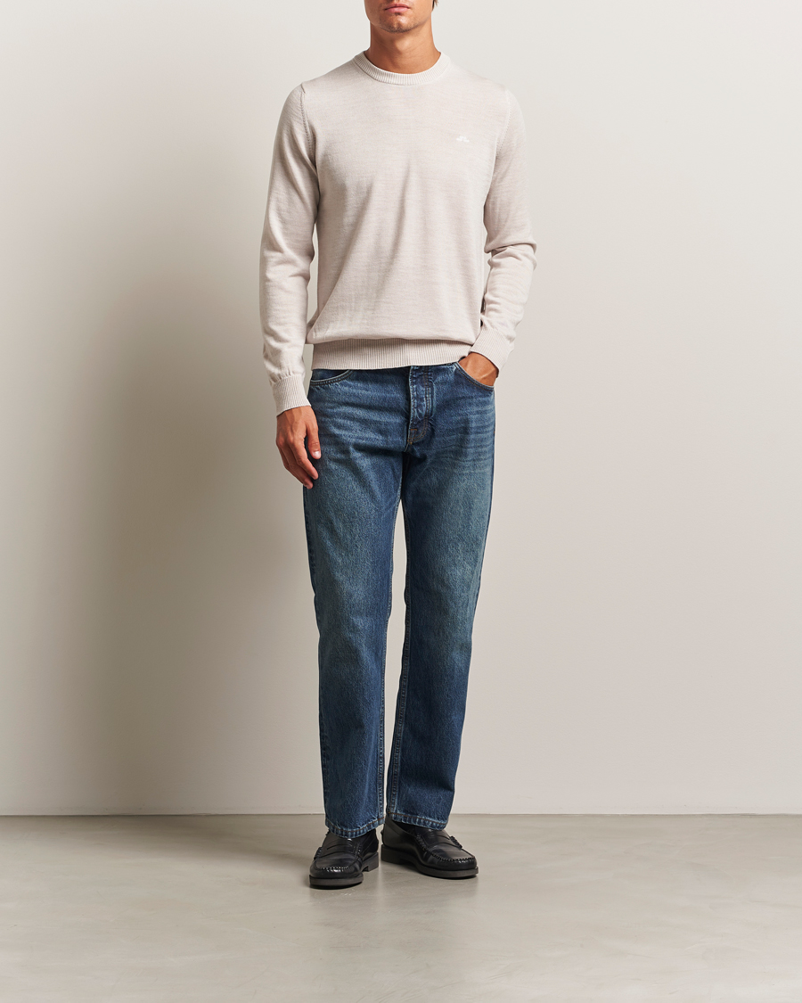 Herren | Pullover | J.Lindeberg | Keane Merino Crew Neck Moonbeam Melange