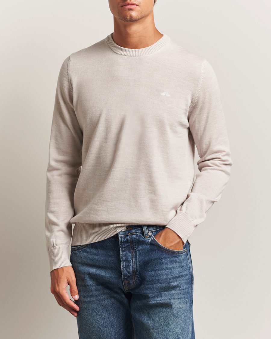 Herren | Pullover | J.Lindeberg | Keane Merino Crew Neck Moonbeam Melange