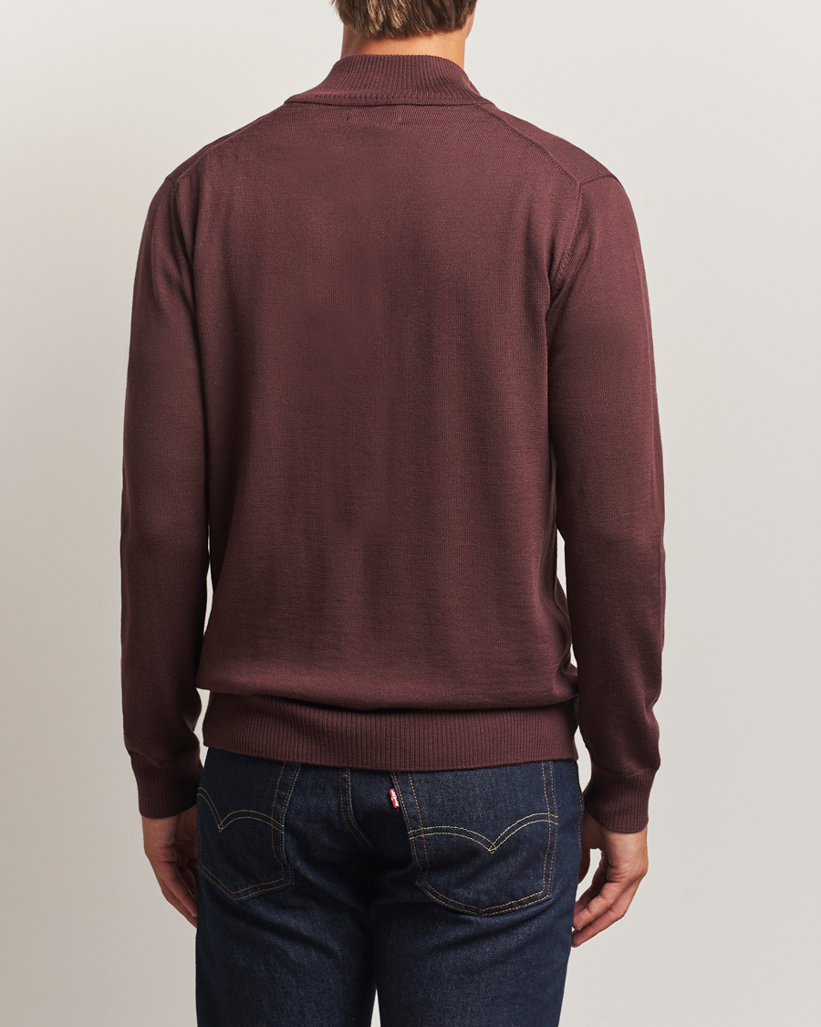 Herren | Pullover | J.Lindeberg | Kiyan Merino Half Zip Huckleberry