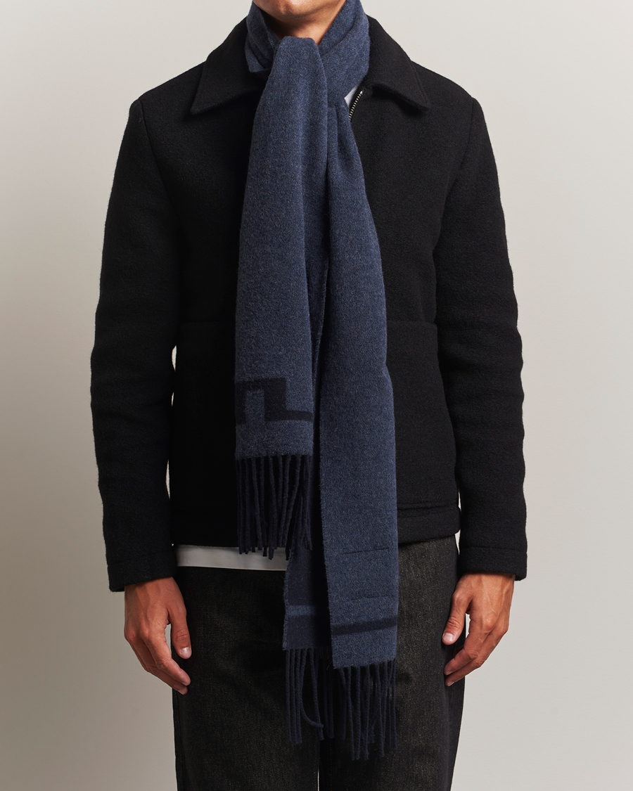 Herren | Schals | J.Lindeberg | Champ Wool Doublefaced Scarf Navy