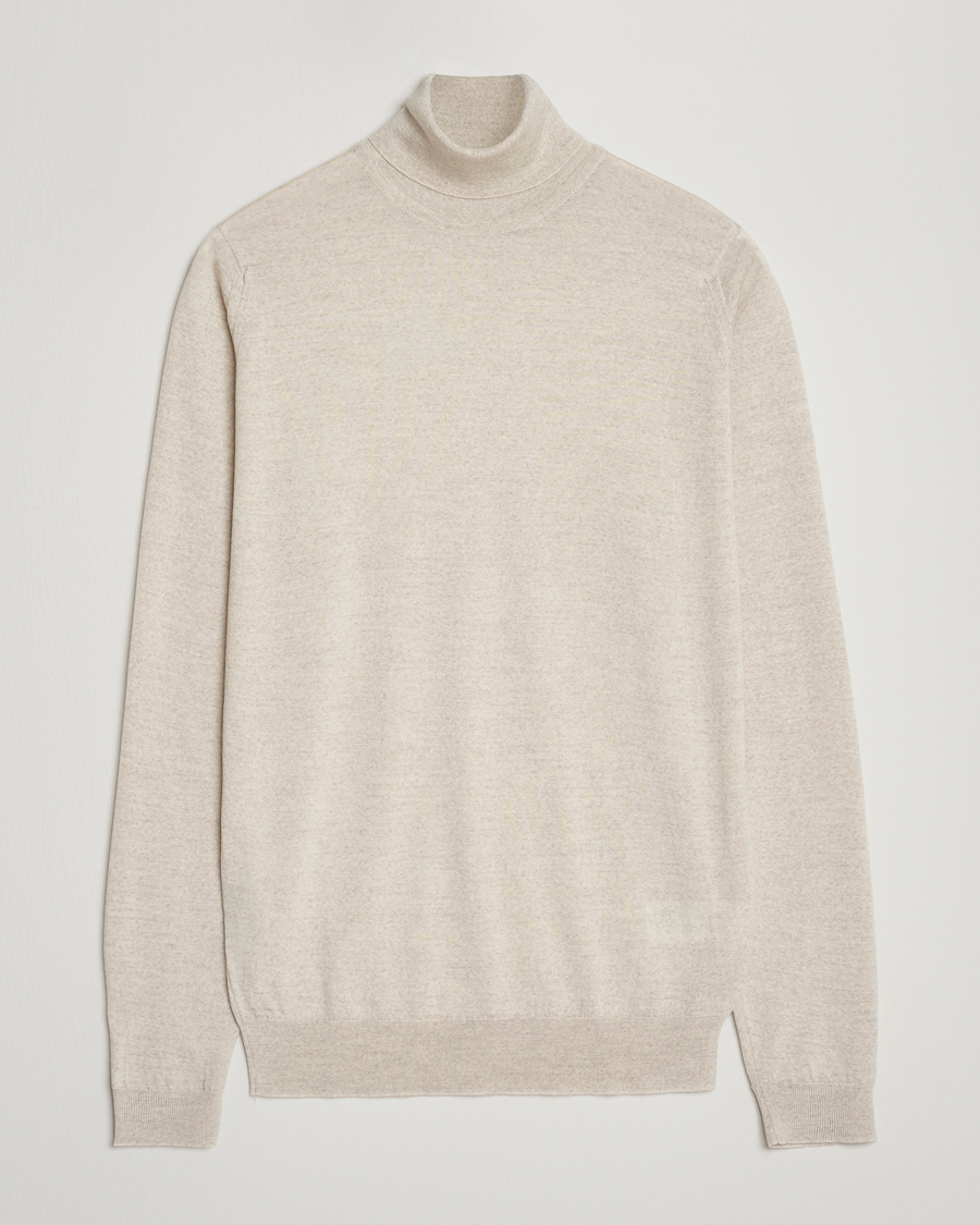 Herren | Pullover | John Smedley | Cherwell Extra Fine Merino Rollneck Grey Fleece