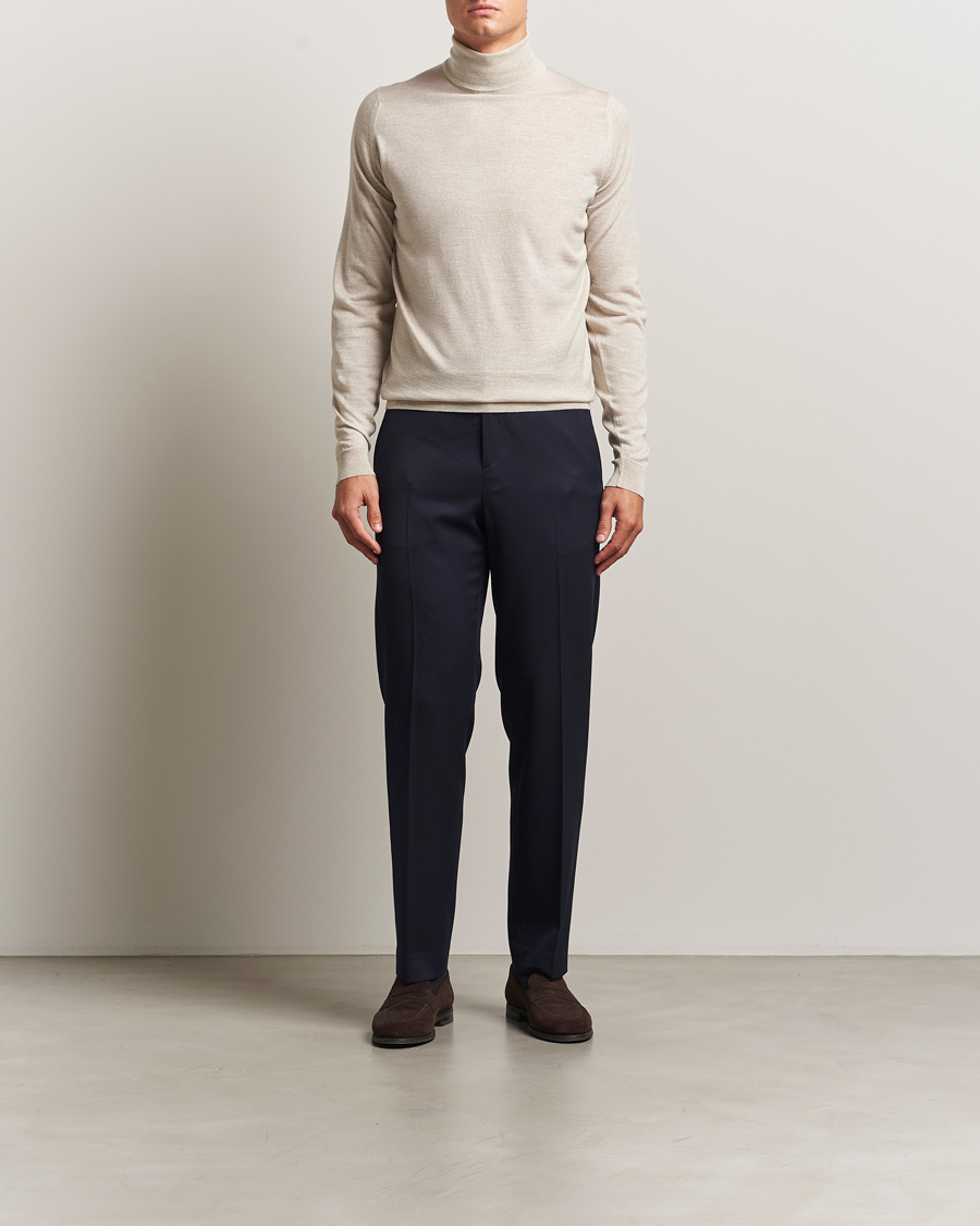Herren | Pullover | John Smedley | Cherwell Extra Fine Merino Rollneck Grey Fleece