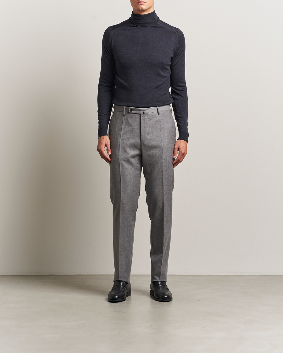 Herren | Pullover | John Smedley | Cherwell Extra Fine Merino Rollneck Hepburn Smoke