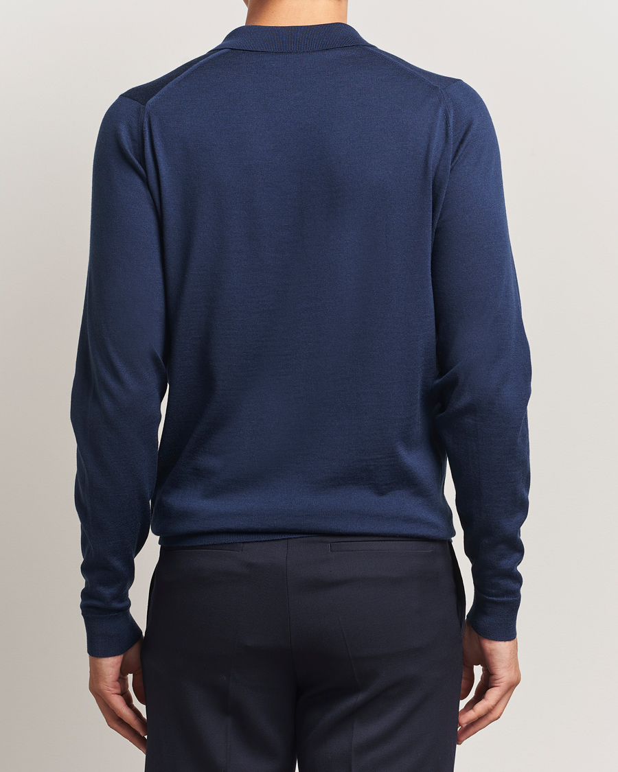 Herren | Pullover | John Smedley | Belper Extra Fine Merino Polo Pullover Hemingway Blue