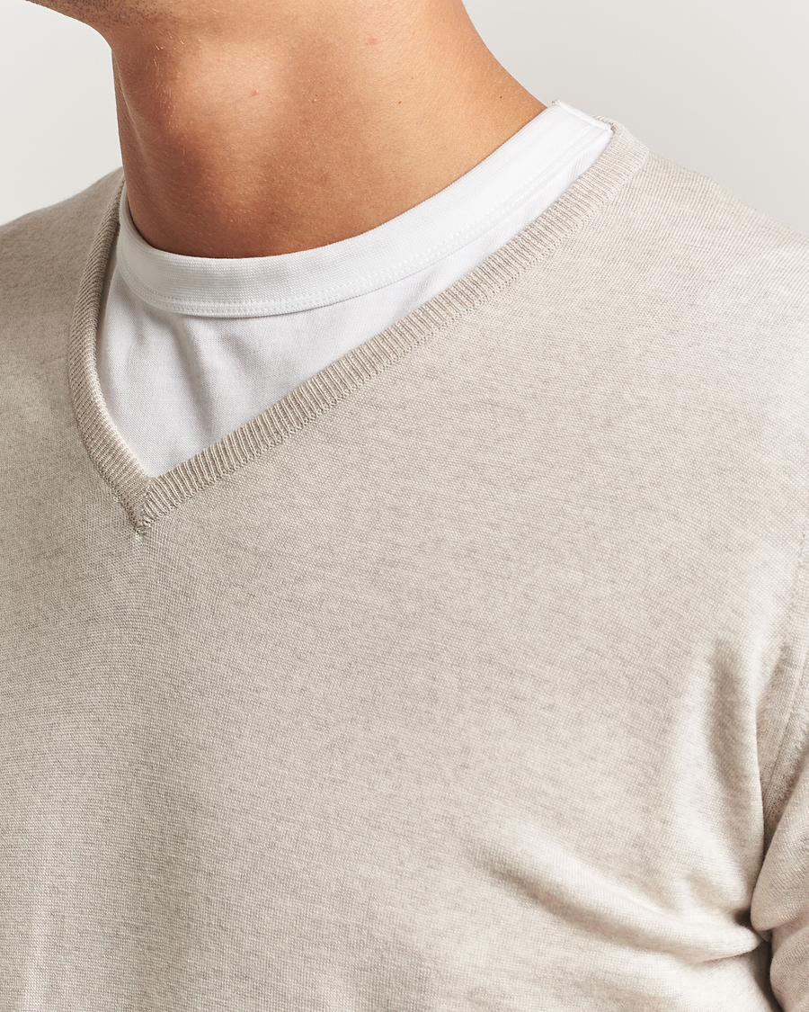 Herren | Pullover | John Smedley | Bobby Extra Fine Merino V-Neck Pullover Grey Fleece