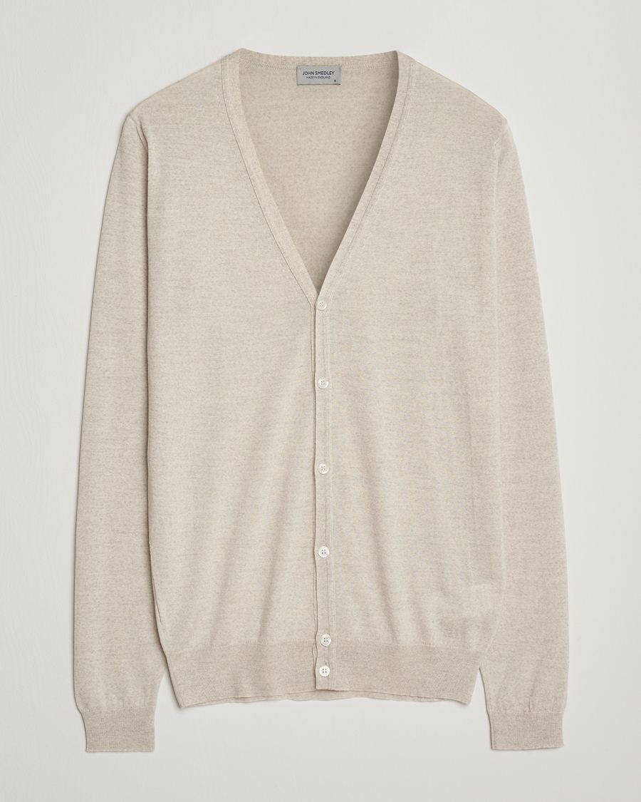 Herren | Pullover | John Smedley | Petworth Extra Fine Merino Cardigan Grey Fleece