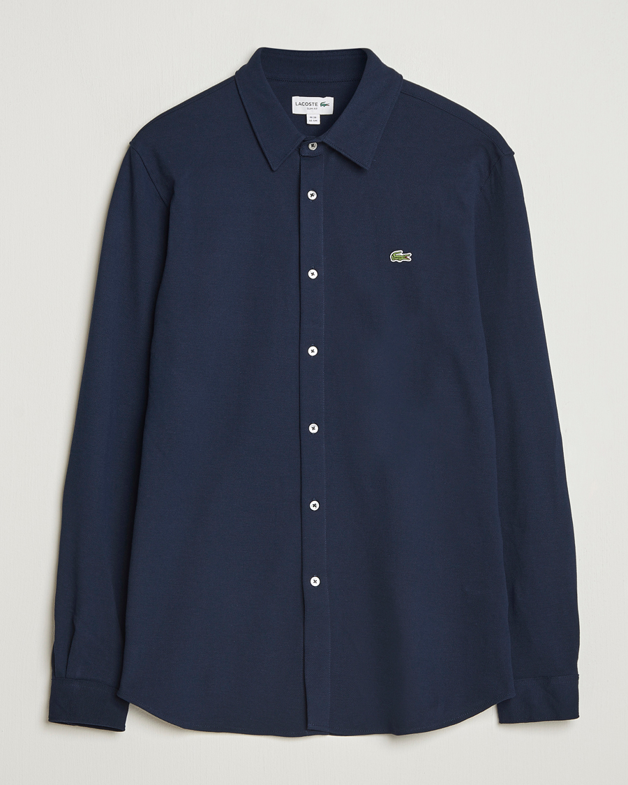 Herren | Hemden | Lacoste | Slim Fit Cotton Piqué Shirt Navy