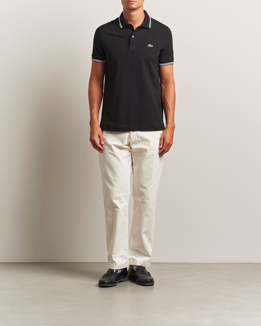 Herren | Poloshirts | Lacoste | Original Stripe Collar Polo Piké Black