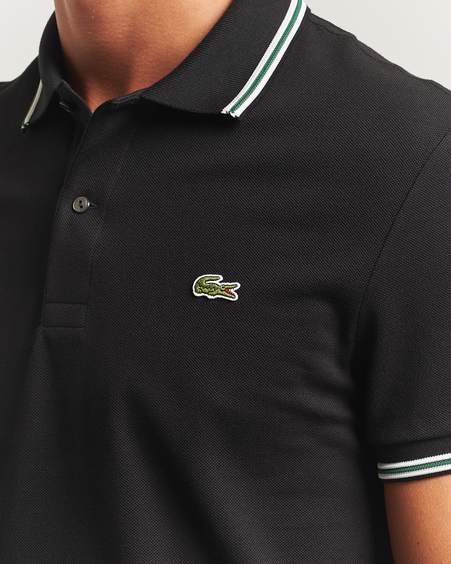 Herren | Poloshirts | Lacoste | Original Stripe Collar Polo Piké Black