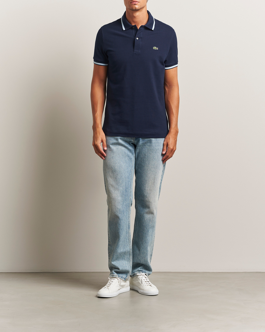 Herren | Poloshirts | Lacoste | Original Tipped Polo Piké Navy Blue