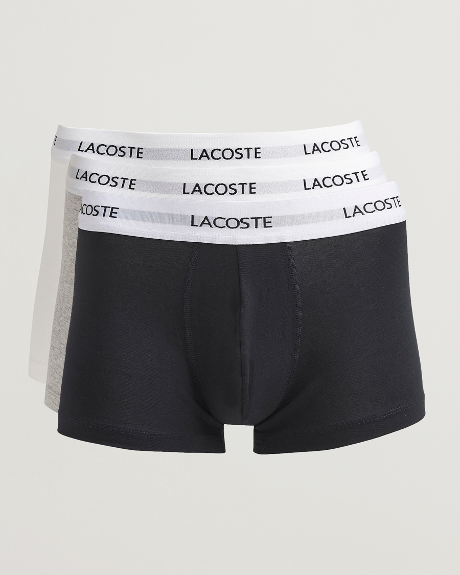 Herren | Unterwäsche | Lacoste | 3-Pack Stretch Cotton Trunks Black/White/Grey
