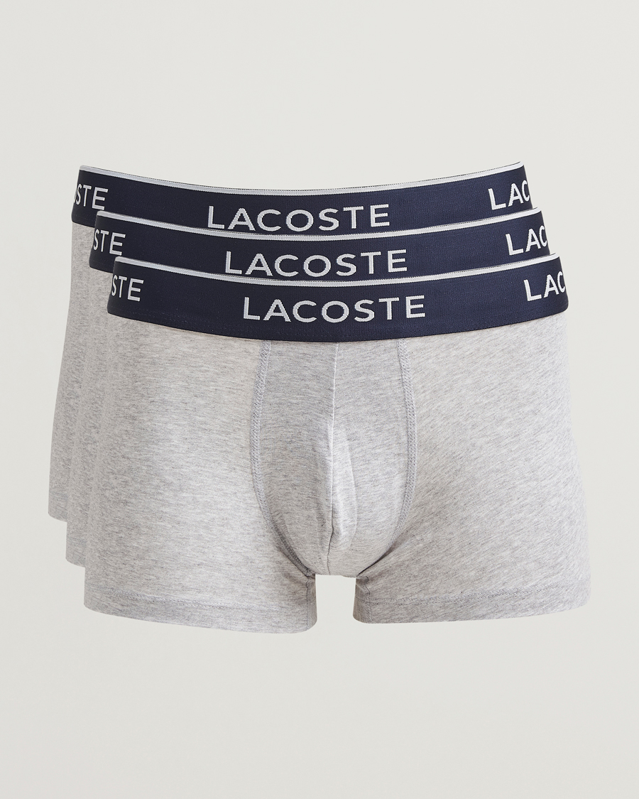 Herren | Unterwäsche | Lacoste | 3-Pack Stretch Cotton Trunks Silver Chine