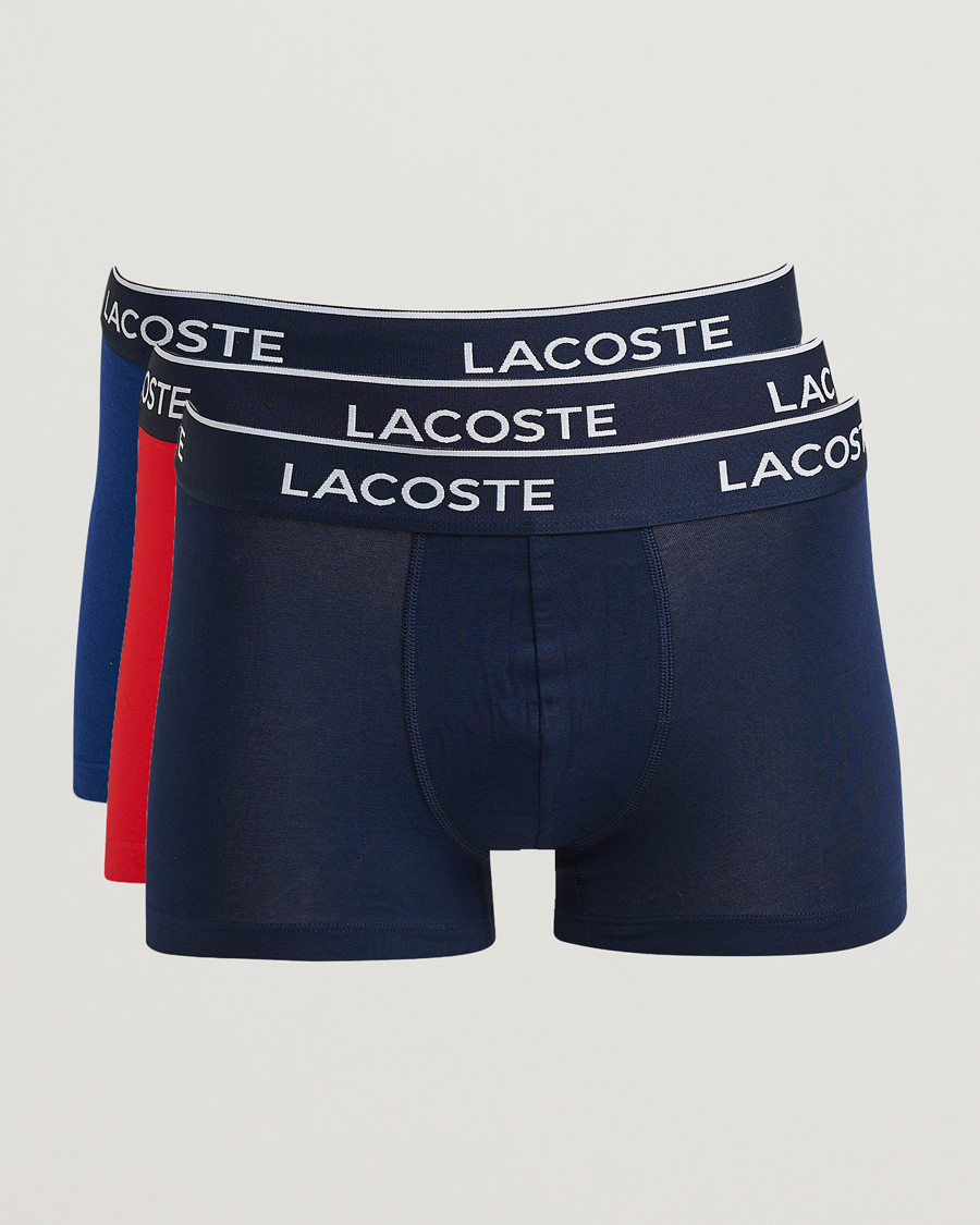 Herren | Unterwäsche | Lacoste | 3-Pack Stretch Cotton Trunks Navy/Blue/Red