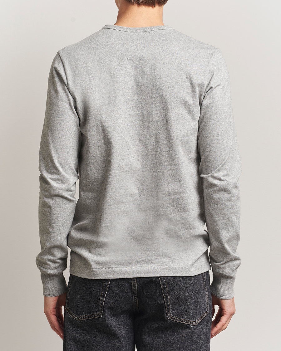 Herren | Pullover | Merz b. Schwanen | Classic Fit Sturdy Organic Cotton Henley Grey Melange