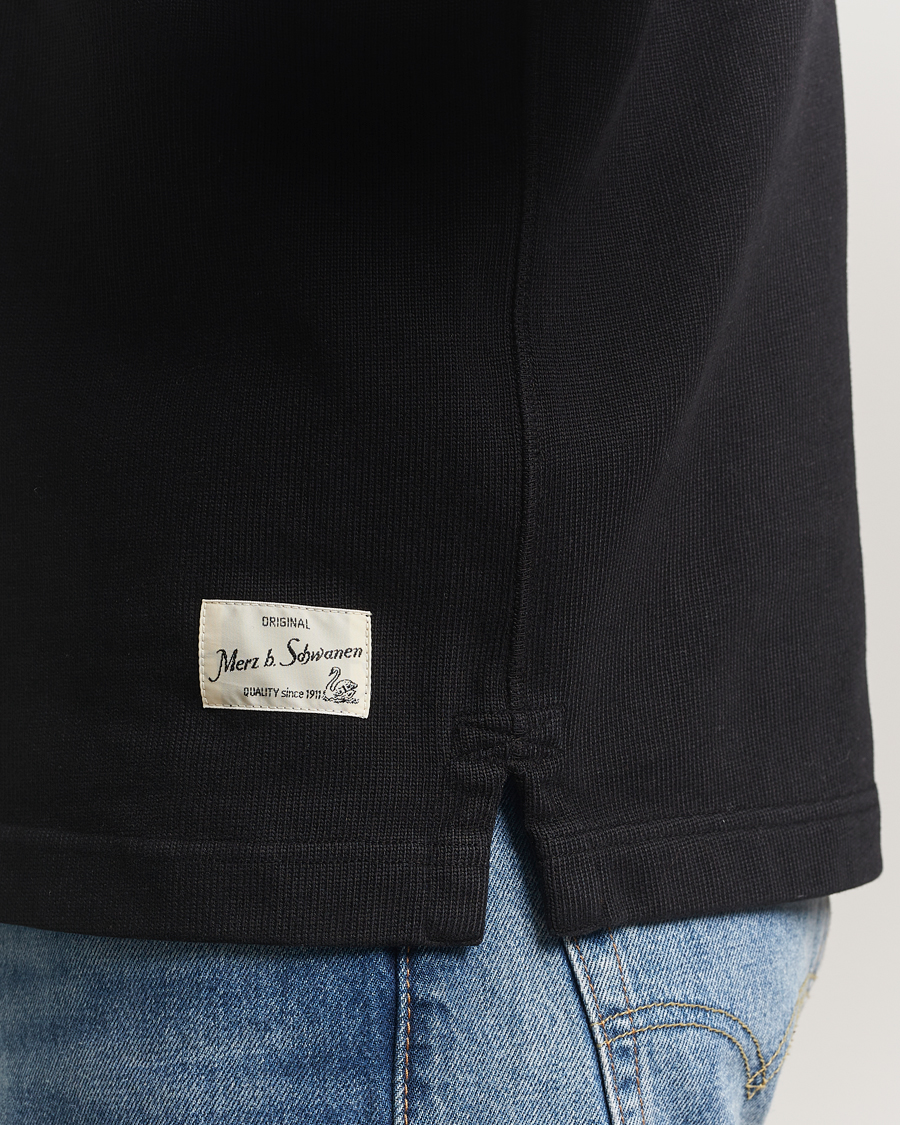Herren | Pullover | Merz b. Schwanen | Relaxed Fit Vintage Cotton Rugby Shirt Black