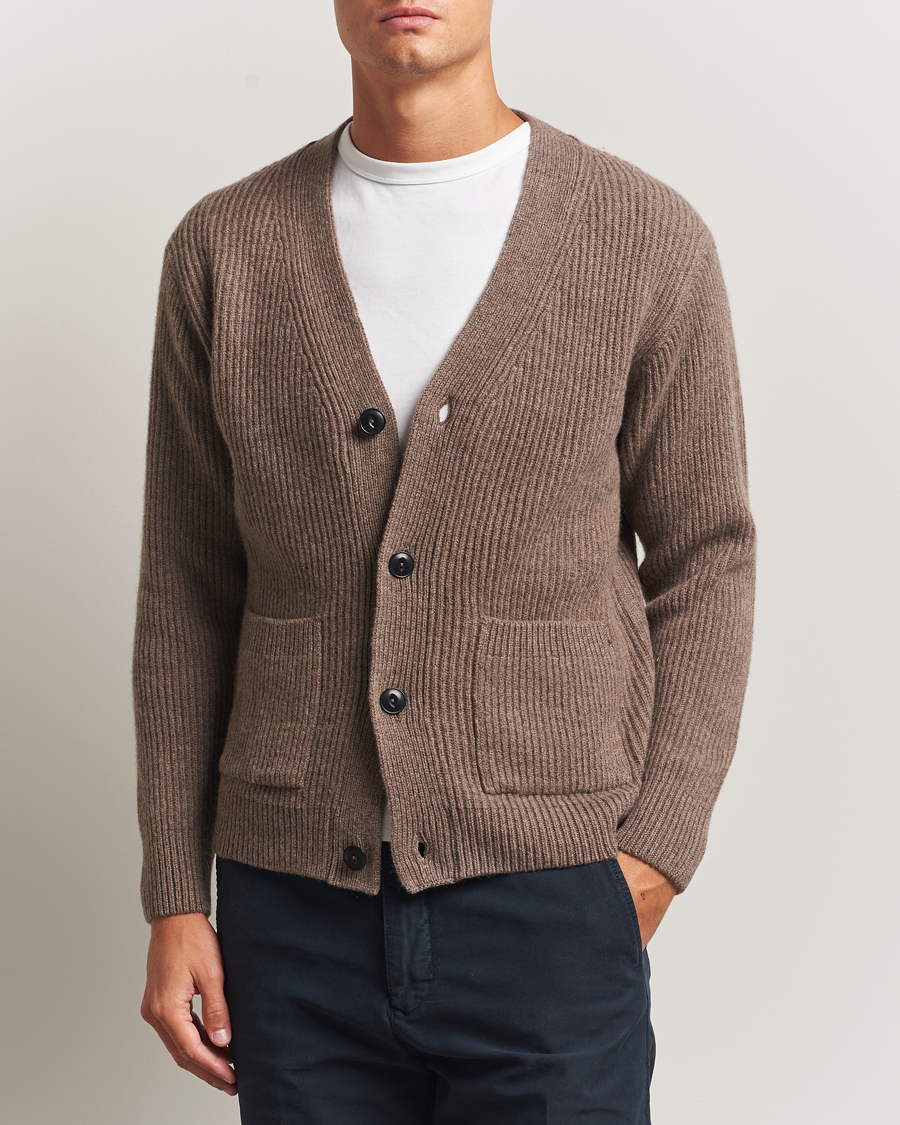 Herren | Pullover | Merz b. Schwanen | Merino/Cashmere Knitted Cardigan Grain