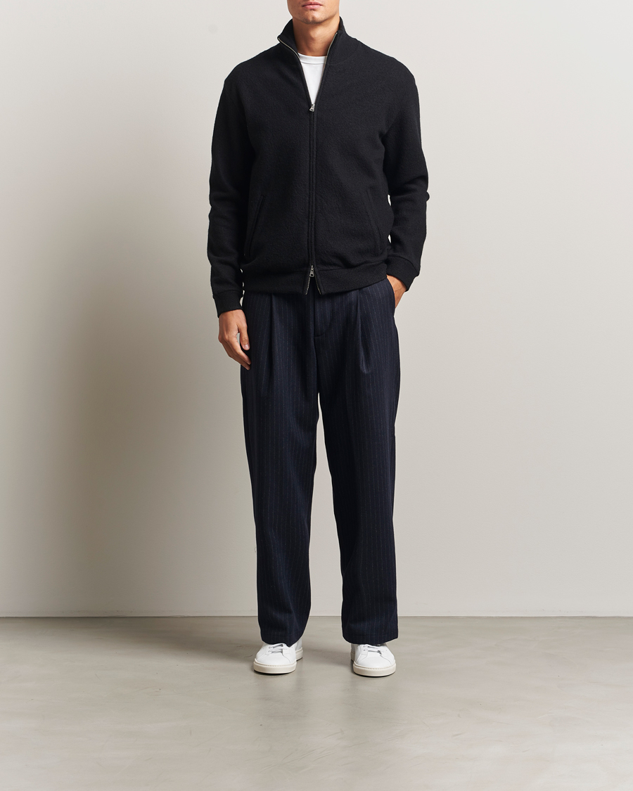 Herren | Hosen | NN07 | Kay Wool Pleated Pinstriped Trousers Navy Blue
