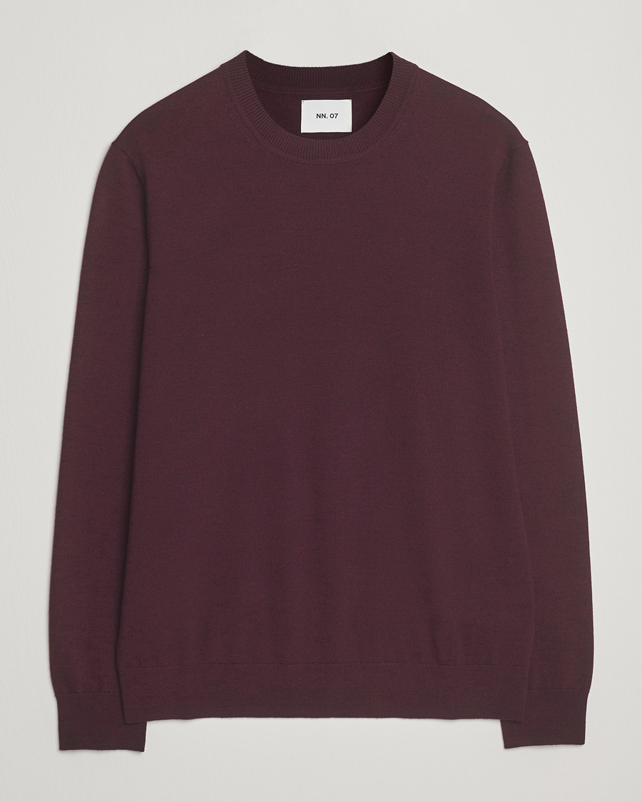 Herren | Pullover | NN07 | Ted Merino Crew Neck Pullover Wine Red