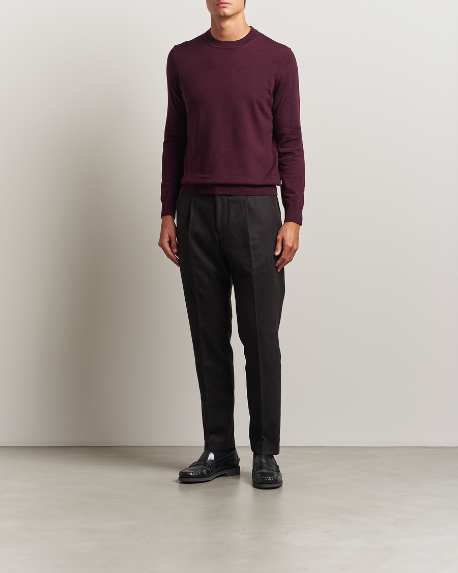 Herren | Pullover | NN07 | Ted Merino Crew Neck Pullover Wine Red