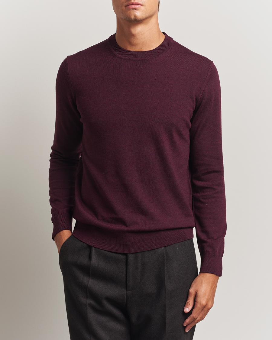 Herren | Pullover | NN07 | Ted Merino Crew Neck Pullover Wine Red