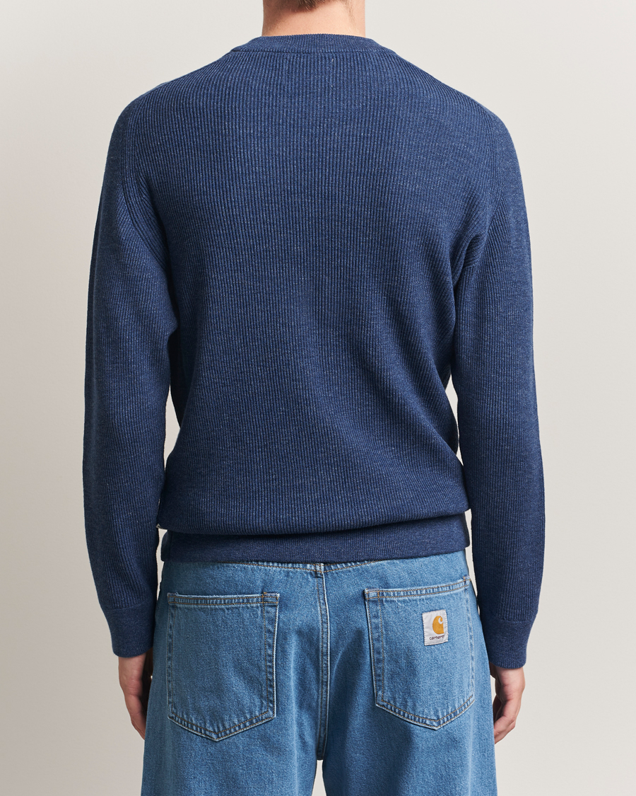 Herren | Pullover | NN07 | Kevin Cotton Knitted Sweater Denim Blue