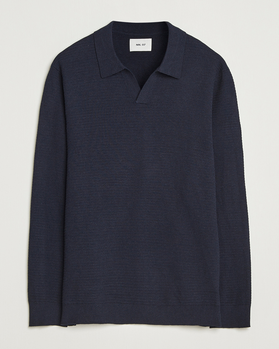Herren | Pullover | NN07 | Paul Cotton Knitted Polo Deep Navy