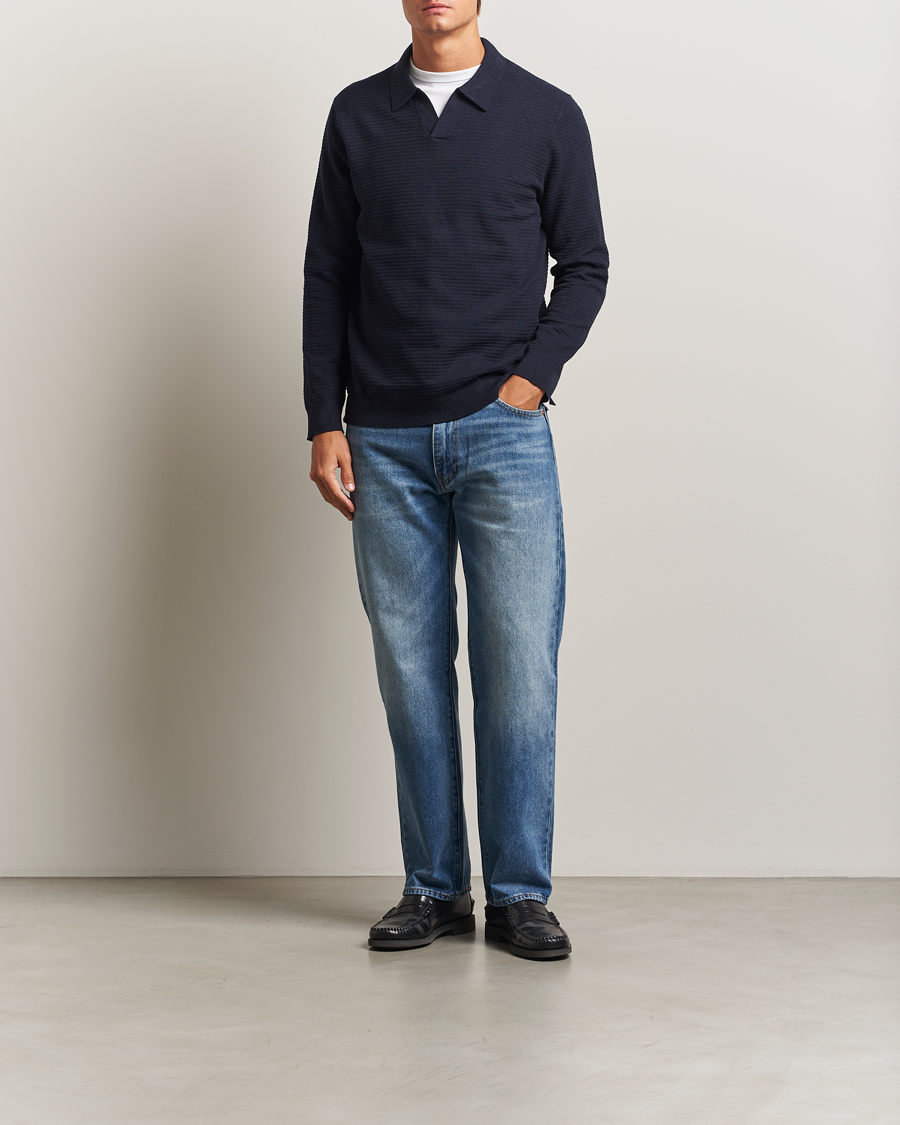 Herren | Pullover | NN07 | Paul Cotton Knitted Polo Deep Navy