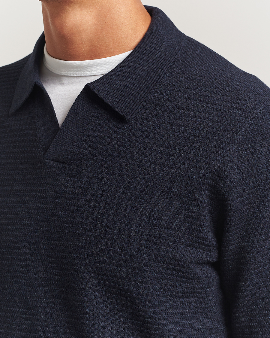 Herren | Pullover | NN07 | Paul Cotton Knitted Polo Deep Navy