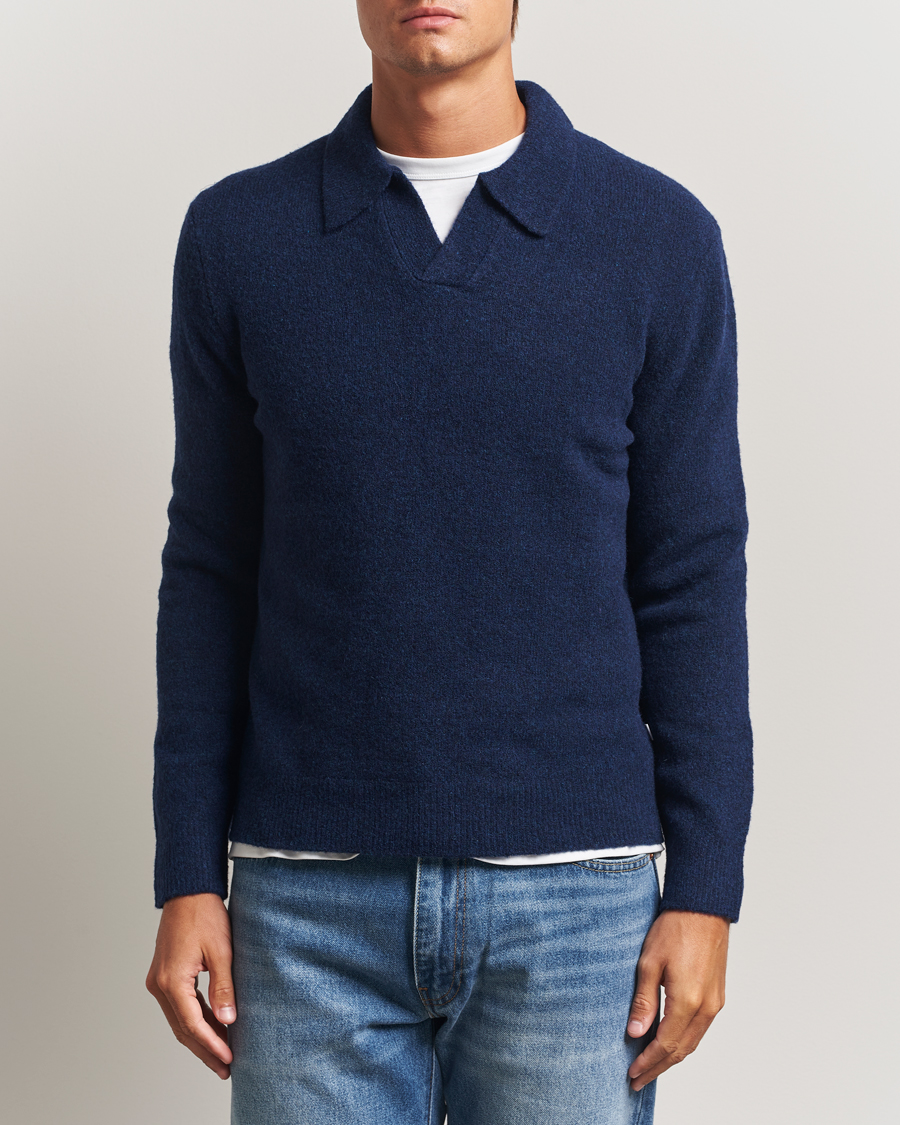 Herren | Pullover | NN07 | Hope Wool Knitted Polo Navy Blue
